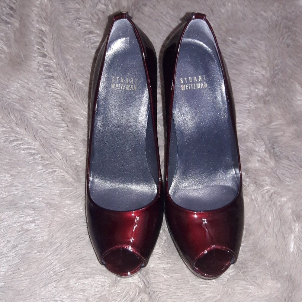 Red leather Stuart Weitzman heels